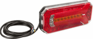 Feu arrière multifonction LED, rectangulaire, 12-24V, 236x104x61.5mm, Kramp