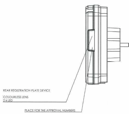 Pièces agricoles - Eclairage - Feu arrière LED rectangle gauche 12-24V, 242x134x36.5mm, Kramp