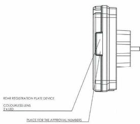 Pièces agricoles - Eclairage - Feu arrière LED rectangle gauche 12-24V, 242x134x36.5mm, Kramp