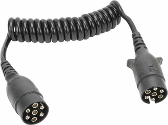 Pièces agricoles - Electricité - Câble spiralé 12 V/7 broches - 1,75 m