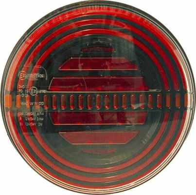Pièces agricoles - Eclairage - Feu arrière multifonction rond, 12V (resistance intégrée), Ø 142mm, Kramp