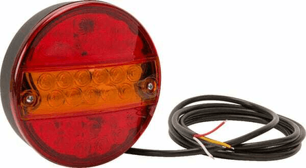 Pièces agricoles - Eclairage - Feu arrière multifonction LED, rond, 12-24V, Ø 142mm, Kramp