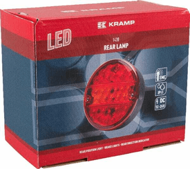 Pièces agricoles - Eclairage - Feu arrière multifonction LED, rond, 12-24V, Ø 142mm, Kramp