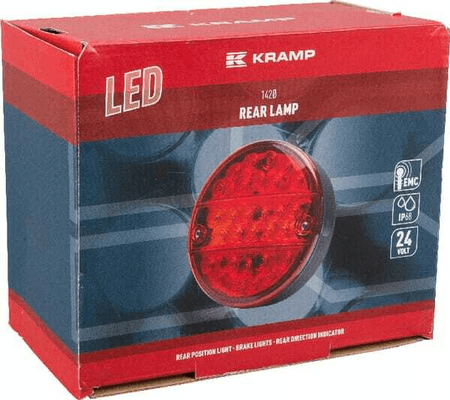 Pièces agricoles - Eclairage - Feu arrière LED rond câblé Ø 142mm, Kramp