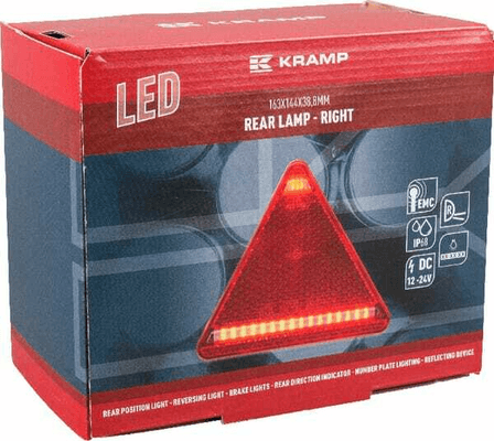 Pièces agricoles - Eclairage - Feu arrière LED triangulaire droit, 12-24V, 163x144x38.8mm, Kramp
