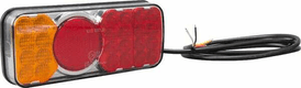Feu arrière multifonction LED, rectangulaire, 12-24V, 200.5x85x40mm Kramp