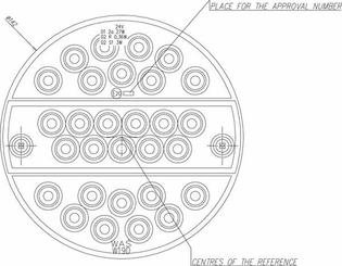 Pièces agricoles - Eclairage - Feu arrière LED rond câblé Ø 142mm, Kramp