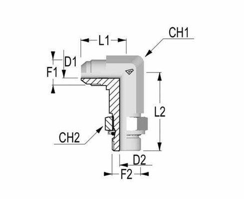 Pièces agricoles - Hydraulique - coude 90° MJ7/16-M10x100