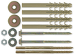 Kit de fixation chauffe-eau sur parpaing avec isolant<gt/> 70 mm chevilles Ø 16x 240, 2 vis double filet Ø 12 mm avec méplat pou