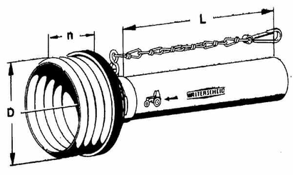 Pièces agricoles - Transmission - Protection de transmission moitié extérieure - standard Ø185, L : 1500mm Walterscheid
