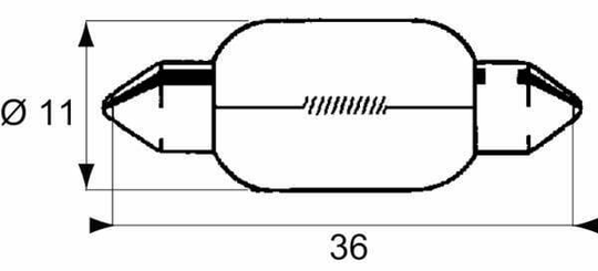 Pièces agricoles - Eclairage - Ampoule feston C5W 24V 5W SV8.5 Philips