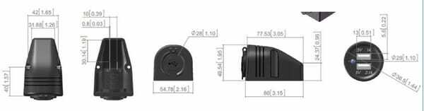 Pièces agricoles - Eclairage - Adaptateur USB 12/24V à monter
