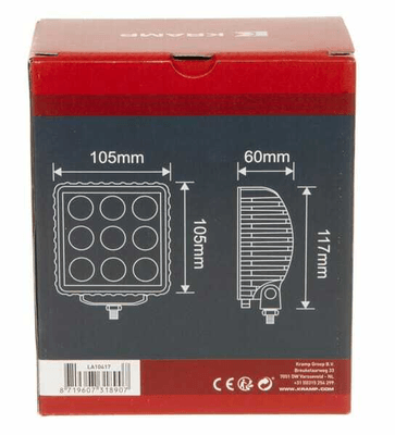 Pièces agricoles - Eclairage - Feu de travail LED 27W 500lm - bleu - cable Spot/connexion Deutsch