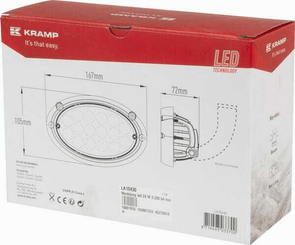 Pièces agricoles - Eclairage - Phare de travail LED, 24 W, 3220 lm, ovale, Kramp