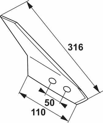 Pièces agricoles - Travail du sol - Aileron coutre à lame D p/G&B