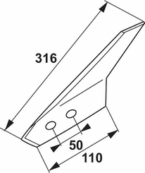 Pièces agricoles - Travail du sol - Aileron coutre à lame G p/G&B