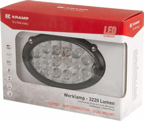 Pièces agricoles - Eclairage - Phare de travail LED, 24 W, 3220 lm, ovale, Kramp