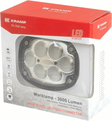 Pièces agricoles - Eclairage - Phare de travail LED, 30 W, 3000 lm, ovale, Kramp