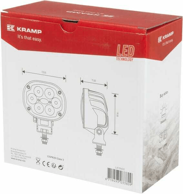 Pièces agricoles - Eclairage - Phare de travail LED, 30 W, 3000 lm, ovale, Kramp