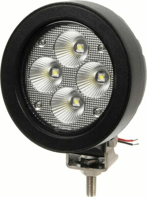 Pièces agricoles - Eclairage - Phare de travail LED 40W 4500lm rond blanc, 110x93x145mm, faisceau large, 4 LED's, Kramp