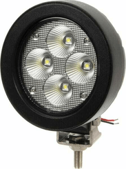 Pièces agricoles - Eclairage - Phare de travail LED 40W 4500lm rond blanc, 110x93x145mm, faisceau large, 4 LED's, Kramp