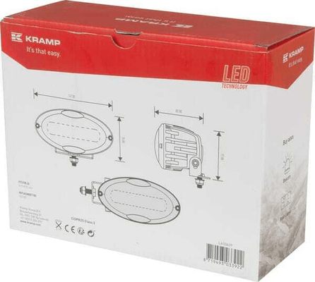 Pièces agricoles - Eclairage - Phare de travail LED, 30 W, 2400 lm, ovale, Kramp