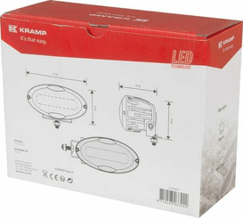 Pièces agricoles - Eclairage - Phare de travail LED, 30 W, 2400 lm, ovale, Kramp