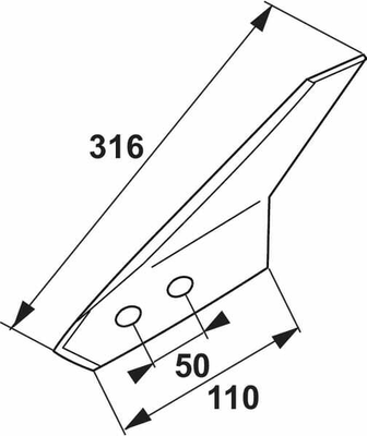 Pièces agricoles - Travail du sol - Aileron coutre à lame G p/G&B