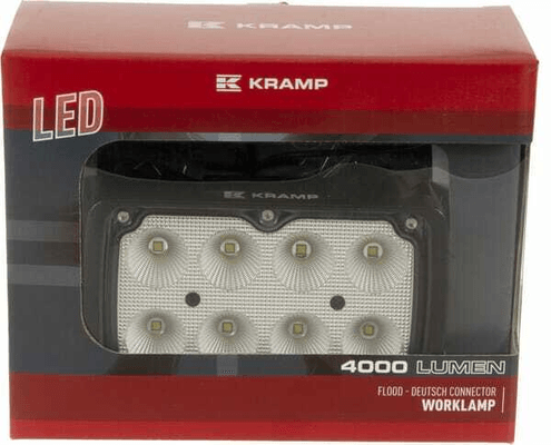 Pièces agricoles - Eclairage - Feu de travail LED 40W 4000lm faisceau large - Connexion Deutsch