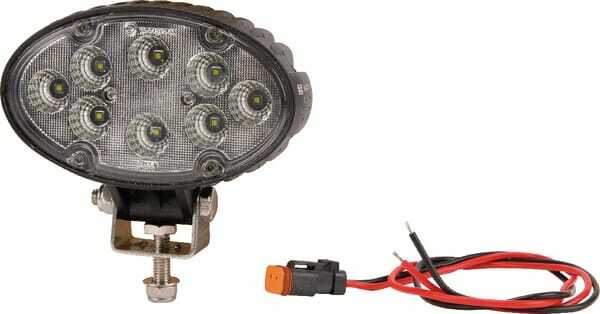 Pièces agricoles - Eclairage - Phare de travail LED ovale 24W 1920lm 10-30V, blanc 130x53x78mm prise Deutsch 8 LED Kramp