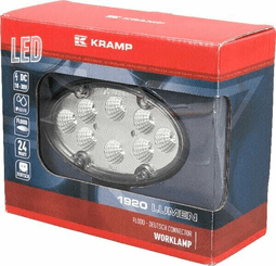 Pièces agricoles - Eclairage - Phare de travail LED ovale 24W 1920lm 10-30V, blanc 130x53x78mm prise Deutsch 8 LED Kramp