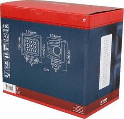 Pièces agricoles - Eclairage - Phare de travail LED carré 90W 8100lm, 10/30V, 135x124mm, faisceau large 9 LED Kramp