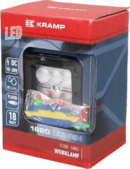 Pièces agricoles - Eclairage - Phare de travail LED carré 18W 1620lm 10-30V, 81x76x78mm, faisceau large, Kramp