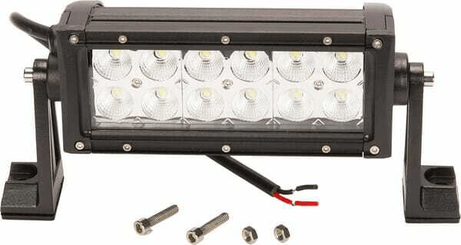 Pièces agricoles - Eclairage - Barre lumineuse LED, 36W, 3060lm, rectangulaire, 12/24V, blanc, 193x57mm, manchon d'extrémité de câble, Combo, 12 LED, Kramp
