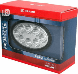 Pièces agricoles - Eclairage - Phare de travail LED ovale 24W 2240lm, 10/30V, 141.5x64.5x90mm faisceau large 8 LED Kramp