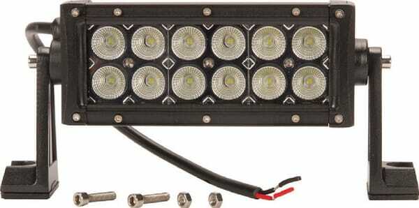 Pièces agricoles - Eclairage - Barre lumineuse LED, 36W, 3060lm, rectangulaire, 12/24V, blanc, 193x57mm, manchon d'extrémité de câble, Combo, 12 LED, Kramp