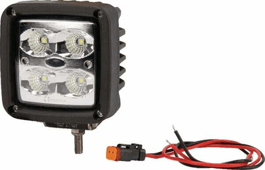 Pièces agricoles - Eclairage - Phare de travail LED, 40W, 4500lm, carré, blanc, 101x74.5x98mm