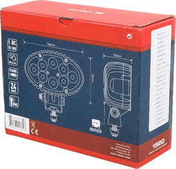 Pièces agricoles - Eclairage - Phare de travail LED ovale 24W 1920lm 10-30V, blanc 130x53x78mm prise Deutsch 8 LED Kramp