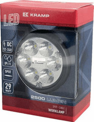 Pièces agricoles - Eclairage - Phare de travail LED rond 29W 2500lm, 10/30V, Ø 117mm,très longue portée 6 LED Kramp