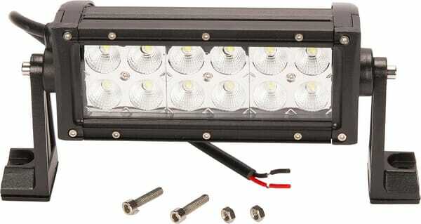 Pièces agricoles - Eclairage - Barre lumineuse LED, 36W, 3060lm, rectangulaire, 12/24V, blanc, 193x57mm, manchon d'extrémité de câble, Combo, 12 LED, Kramp