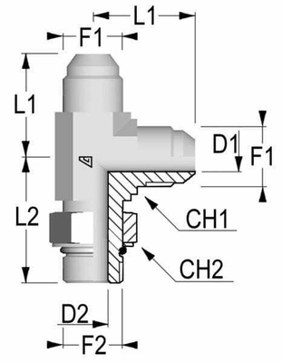 Pièces agricoles - Hydraulique - Raccord T renverse orientable JIC/UNF 7/8