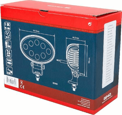 Pièces agricoles - Eclairage - Phare de travail LED ovale 24W 2240lm, 10/30V, 141.5x64.5x90mm faisceau large 8 LED Kramp