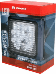 Pièces agricoles - Eclairage - Phare de travail LED carré 27W 2376lm 10-30V, 109x41x109mm faisceau large Kramp