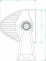 Pièces agricoles - Eclairage - Barre lumineuse LED, 36W, 3060lm, rectangulaire, 12/24V, blanc, 193x57mm, manchon d'extrémité de câble, Combo, 12 LED, Kramp