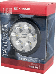 Pièces agricoles - Eclairage - Phare de travail LED rond 24W 1500lm, 10/30V, Ø 117mm, longue portée, 6 LED Kramp