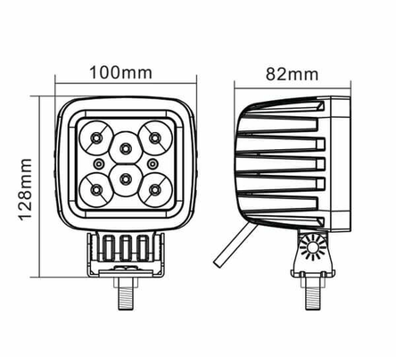 Pièces agricoles - Eclairage - Phare de travail LED carré 42W 3780lm, 10/30V, 100x82x100mm, faisceau large, 6 LED Kramp
