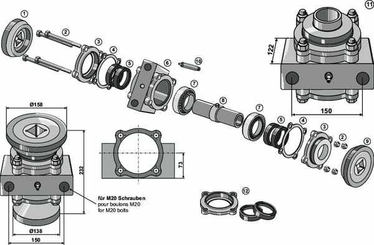 Pièces agricoles - Travail du sol - Logement palier cpl sans bride