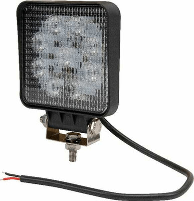 Pièces agricoles - Eclairage - Phare de travail LED carré 27W 1800lm, 10-30V, 109x27.5x109mm faisceau large Kramp