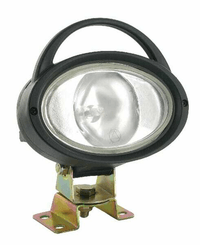 Pièces agricoles - Eclairage - Phare de travail ovale poignée, 12V, transparent, à boulonner, Ajba