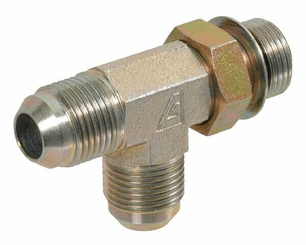 Pièces agricoles - Hydraulique - Raccord T renverse orientable JIC/BSP 7/8 - 1/2